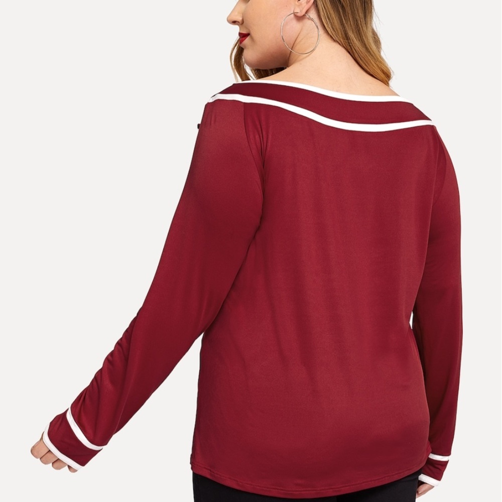 ➕Tie front wide neck top - Picture 5 of 6